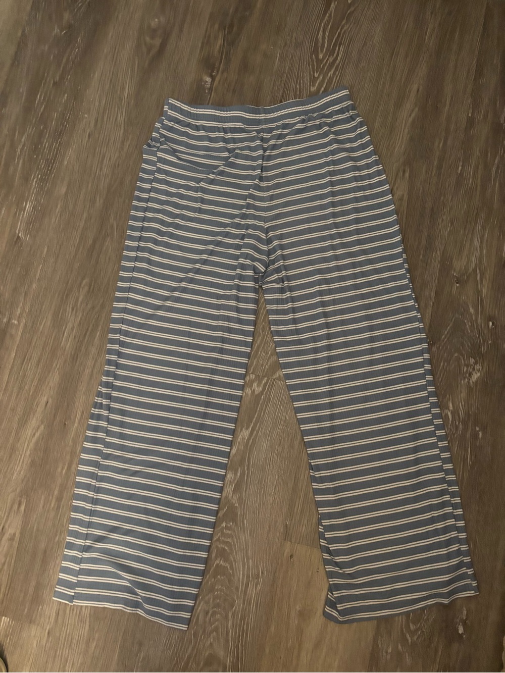 Women’s Blue and White Striped Lounge Pants -